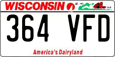 WI license plate 364VFD