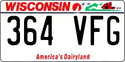 WI license plate 364VFG