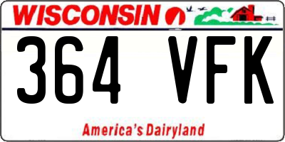 WI license plate 364VFK