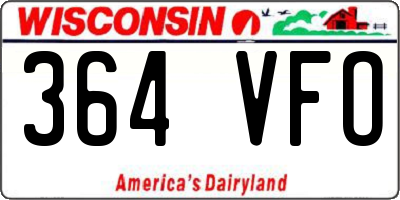 WI license plate 364VFO