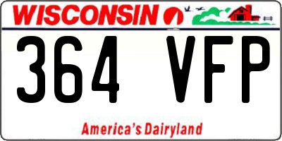 WI license plate 364VFP