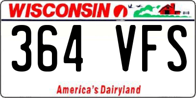 WI license plate 364VFS