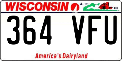 WI license plate 364VFU