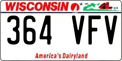 WI license plate 364VFV