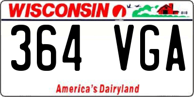 WI license plate 364VGA
