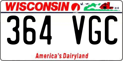 WI license plate 364VGC