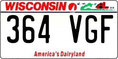 WI license plate 364VGF