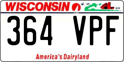 WI license plate 364VPF