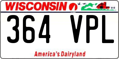 WI license plate 364VPL
