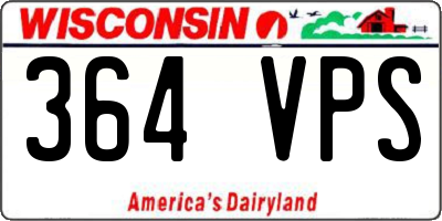 WI license plate 364VPS