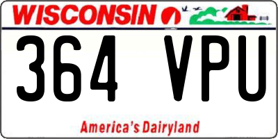 WI license plate 364VPU