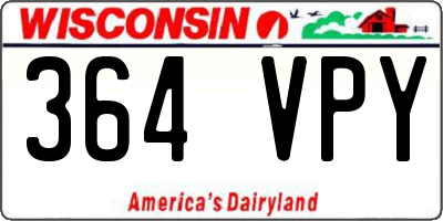 WI license plate 364VPY