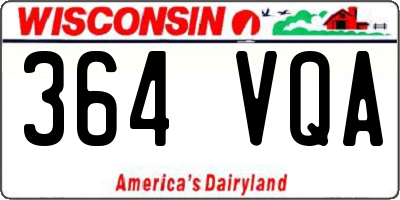 WI license plate 364VQA