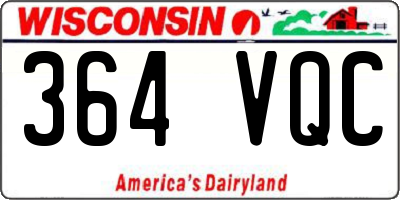 WI license plate 364VQC