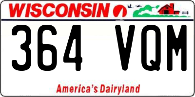 WI license plate 364VQM