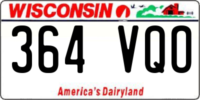WI license plate 364VQO