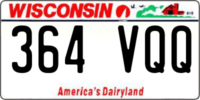 WI license plate 364VQQ
