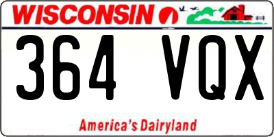 WI license plate 364VQX