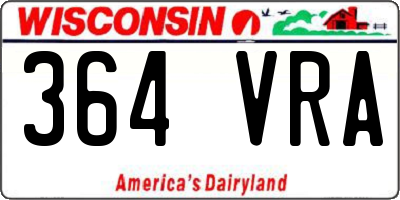 WI license plate 364VRA