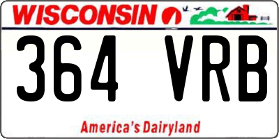 WI license plate 364VRB