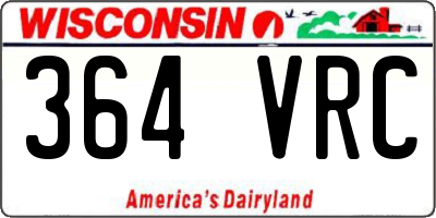 WI license plate 364VRC