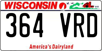 WI license plate 364VRD