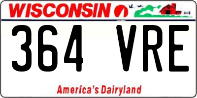 WI license plate 364VRE
