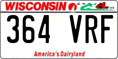 WI license plate 364VRF