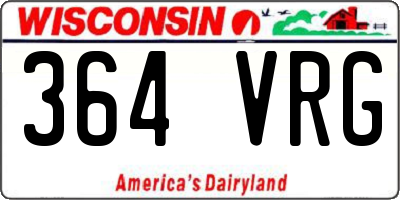 WI license plate 364VRG