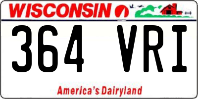 WI license plate 364VRI