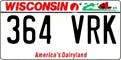 WI license plate 364VRK