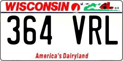 WI license plate 364VRL