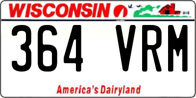 WI license plate 364VRM