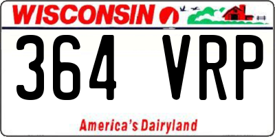 WI license plate 364VRP