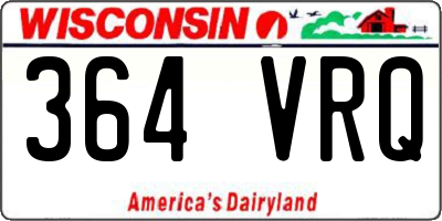 WI license plate 364VRQ