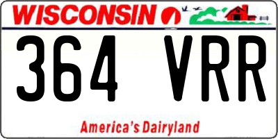 WI license plate 364VRR