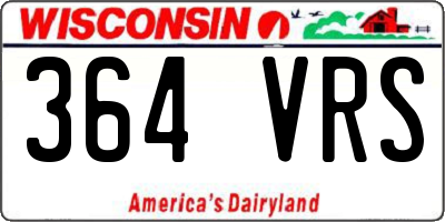 WI license plate 364VRS