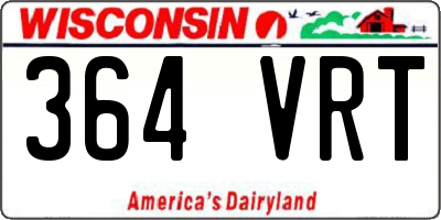 WI license plate 364VRT