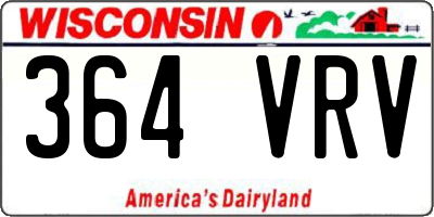 WI license plate 364VRV