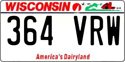 WI license plate 364VRW