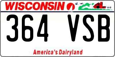 WI license plate 364VSB