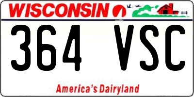 WI license plate 364VSC