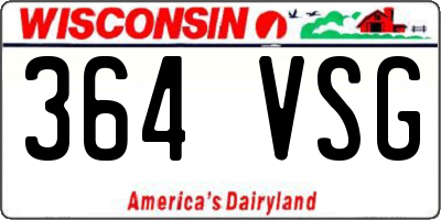 WI license plate 364VSG