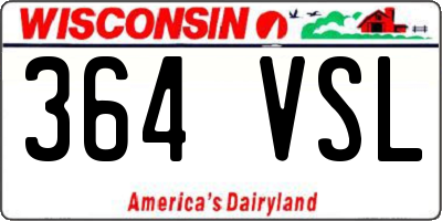 WI license plate 364VSL