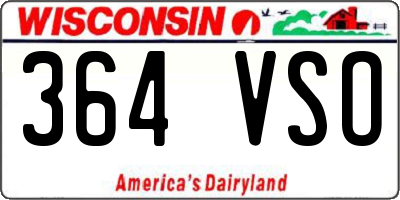 WI license plate 364VSO