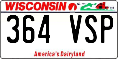 WI license plate 364VSP