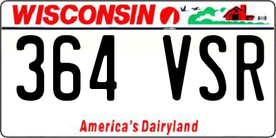 WI license plate 364VSR