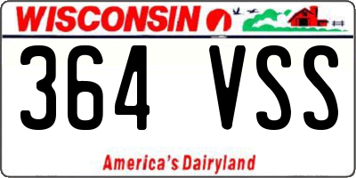 WI license plate 364VSS