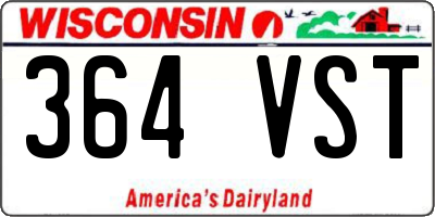 WI license plate 364VST