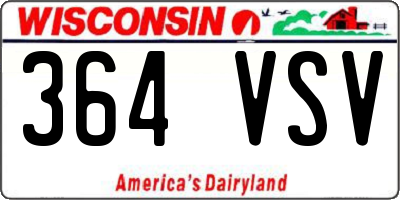 WI license plate 364VSV